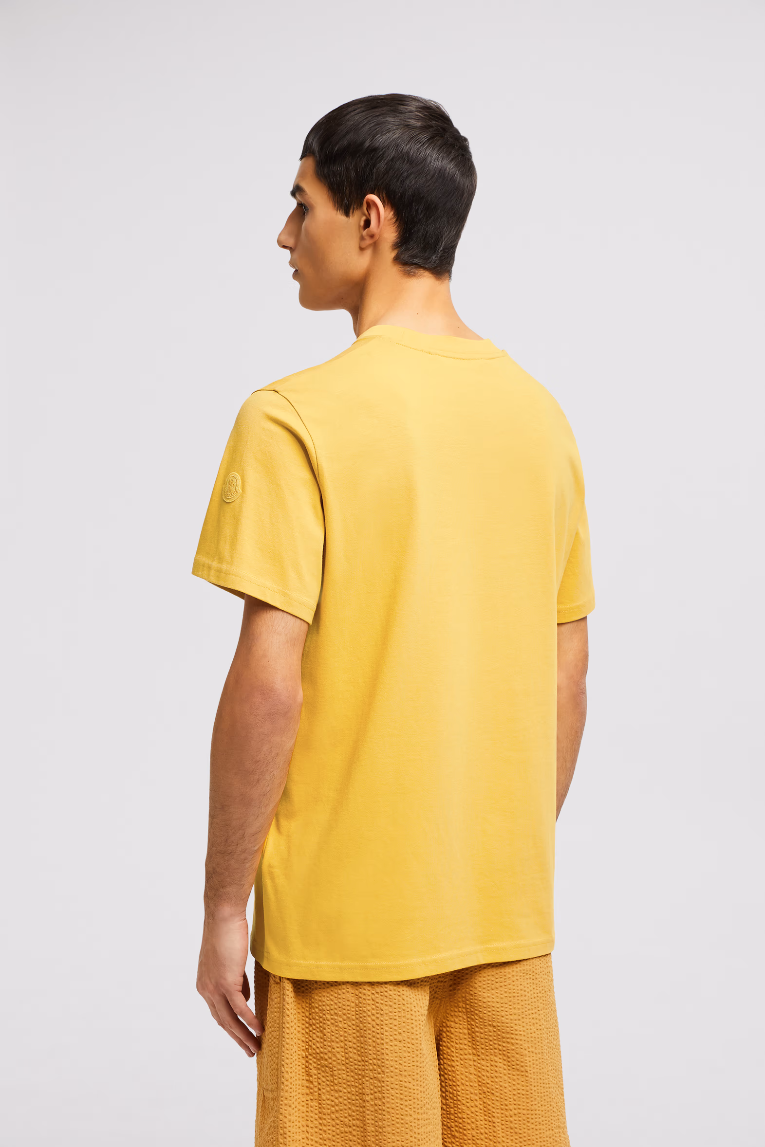 Punctuation Logo Cotton T-Shirt Men Yellow Moncler 5